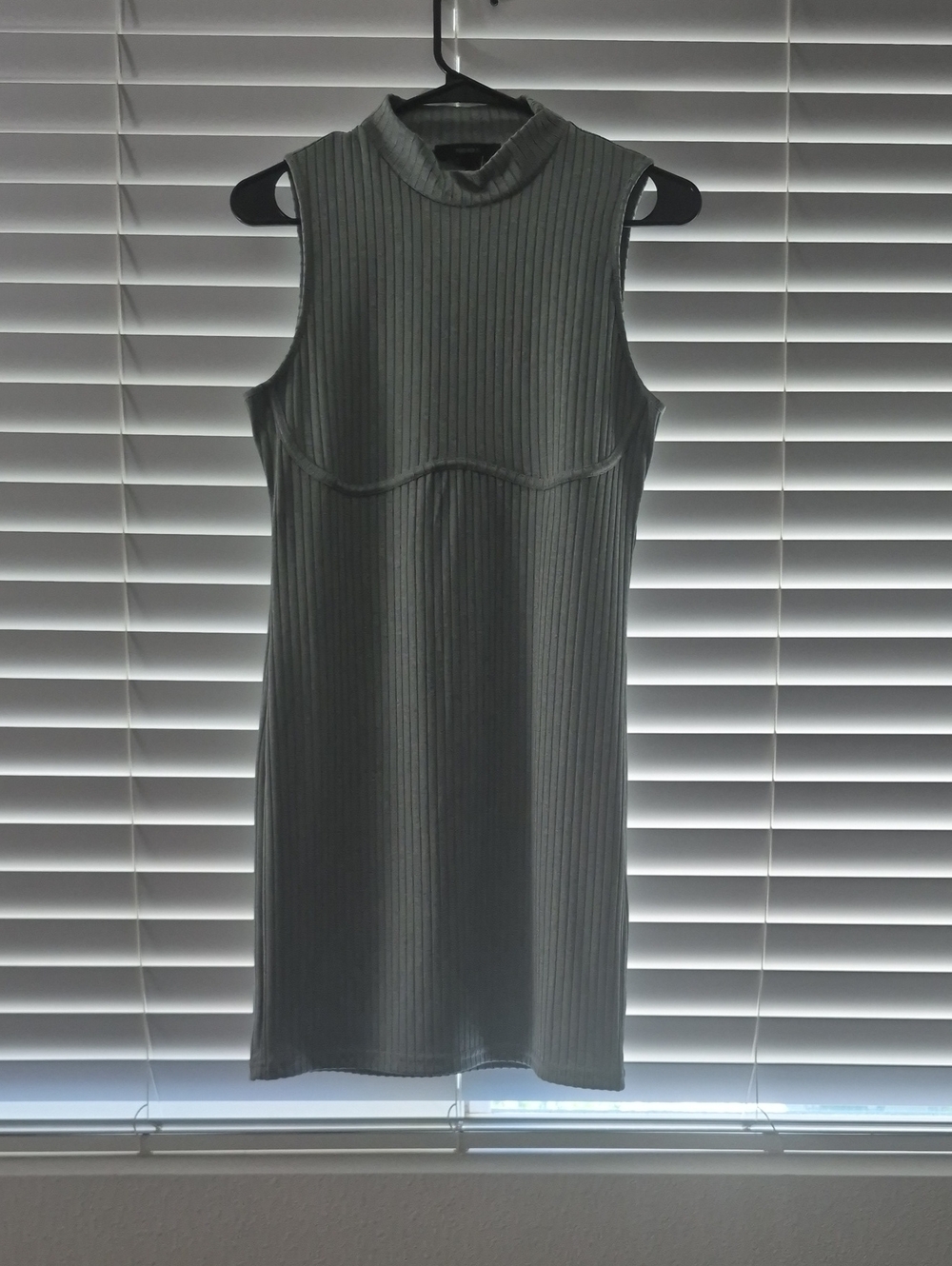 Forever 21 Sleeveless Ribbed Mock Neck Dress - Gray